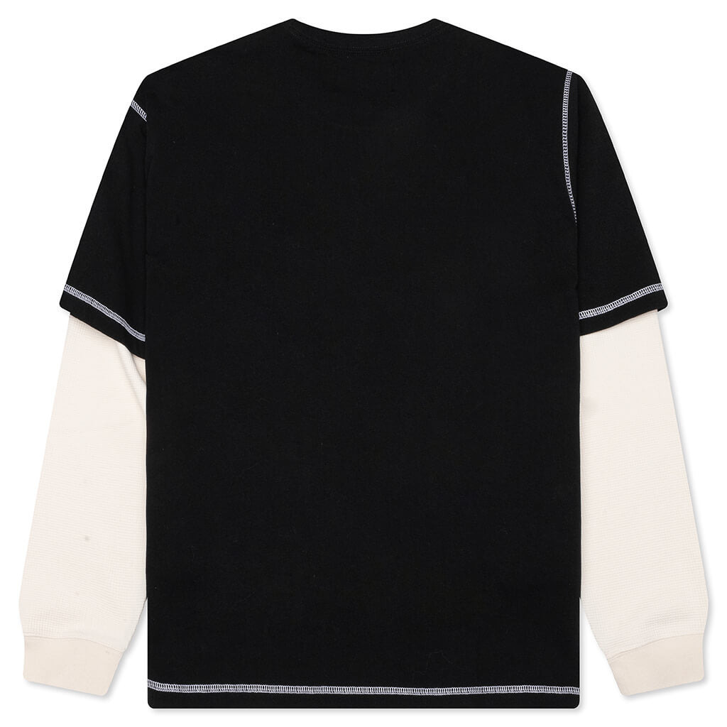 WAFFLE L/S SHIRT - BLACK - 2