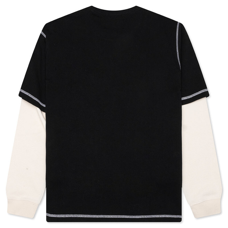 AWAKE NY WAFFLE L/S SHIRT - BLACK outlook
