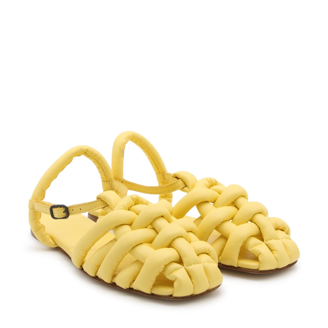 yellow leather cabersa sandals - 2