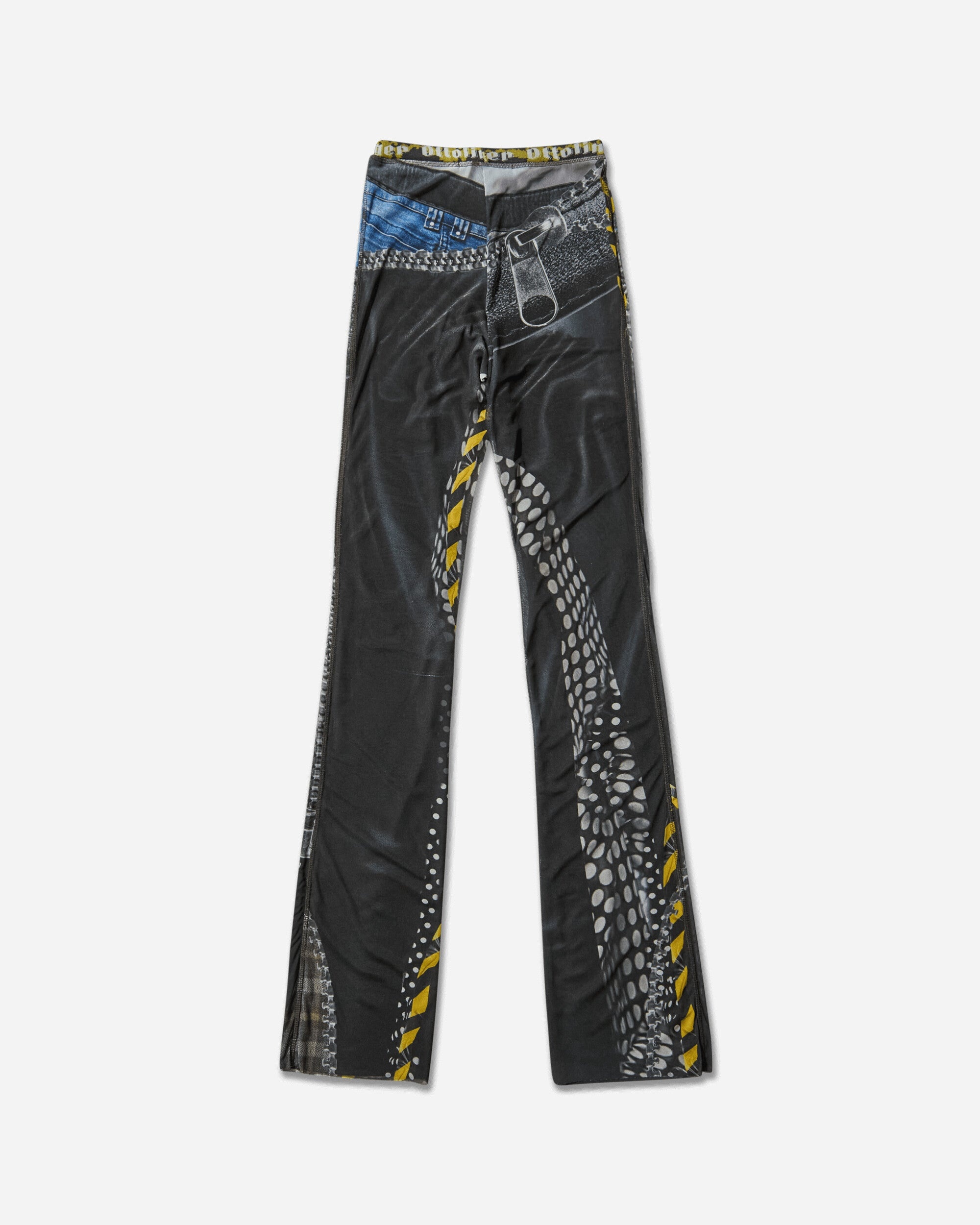 Women's Mesh Pants Polka Dot Zip Print - 2