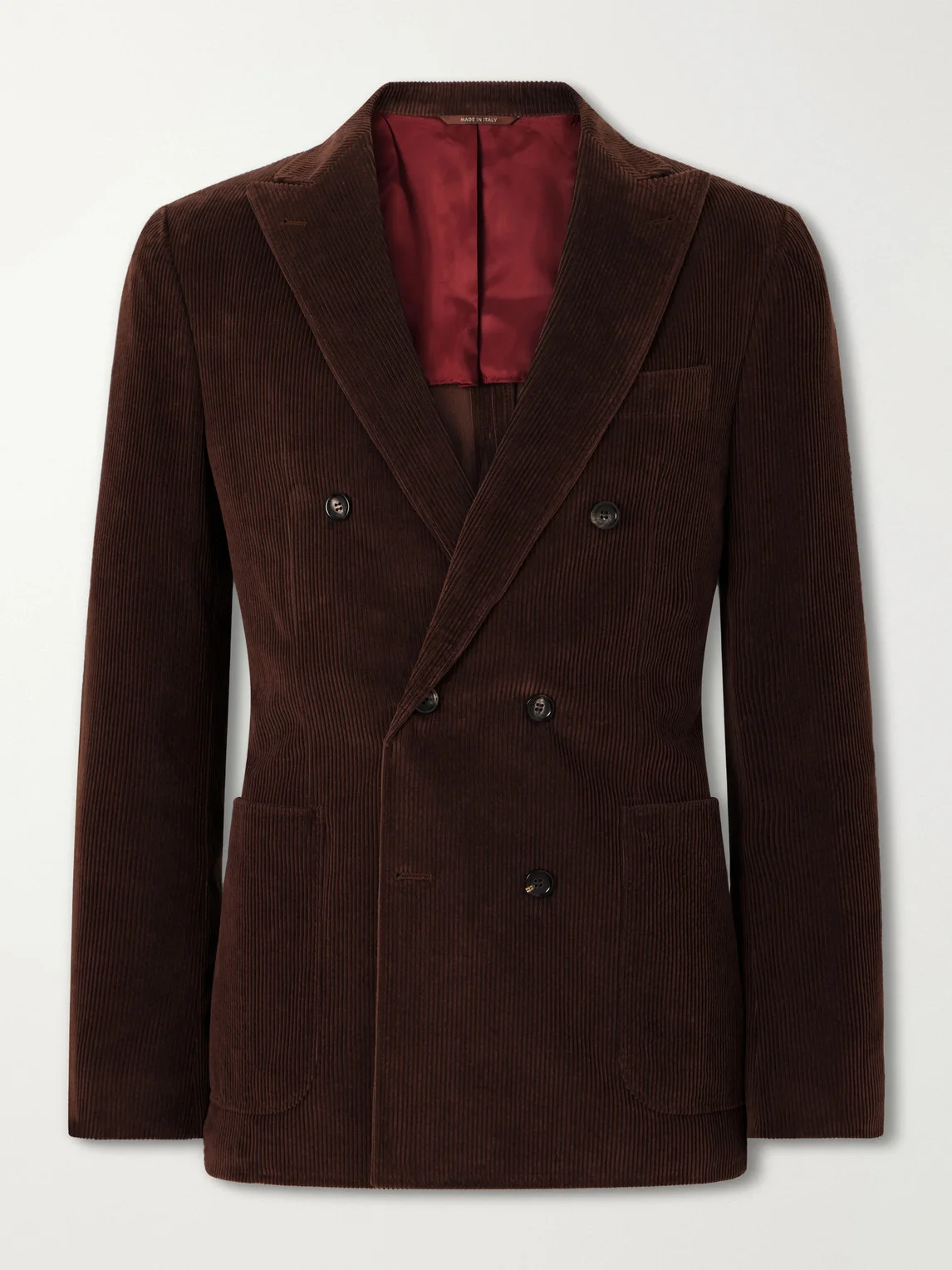 Double-Breasted Cotton-Corduroy Blazer - 1