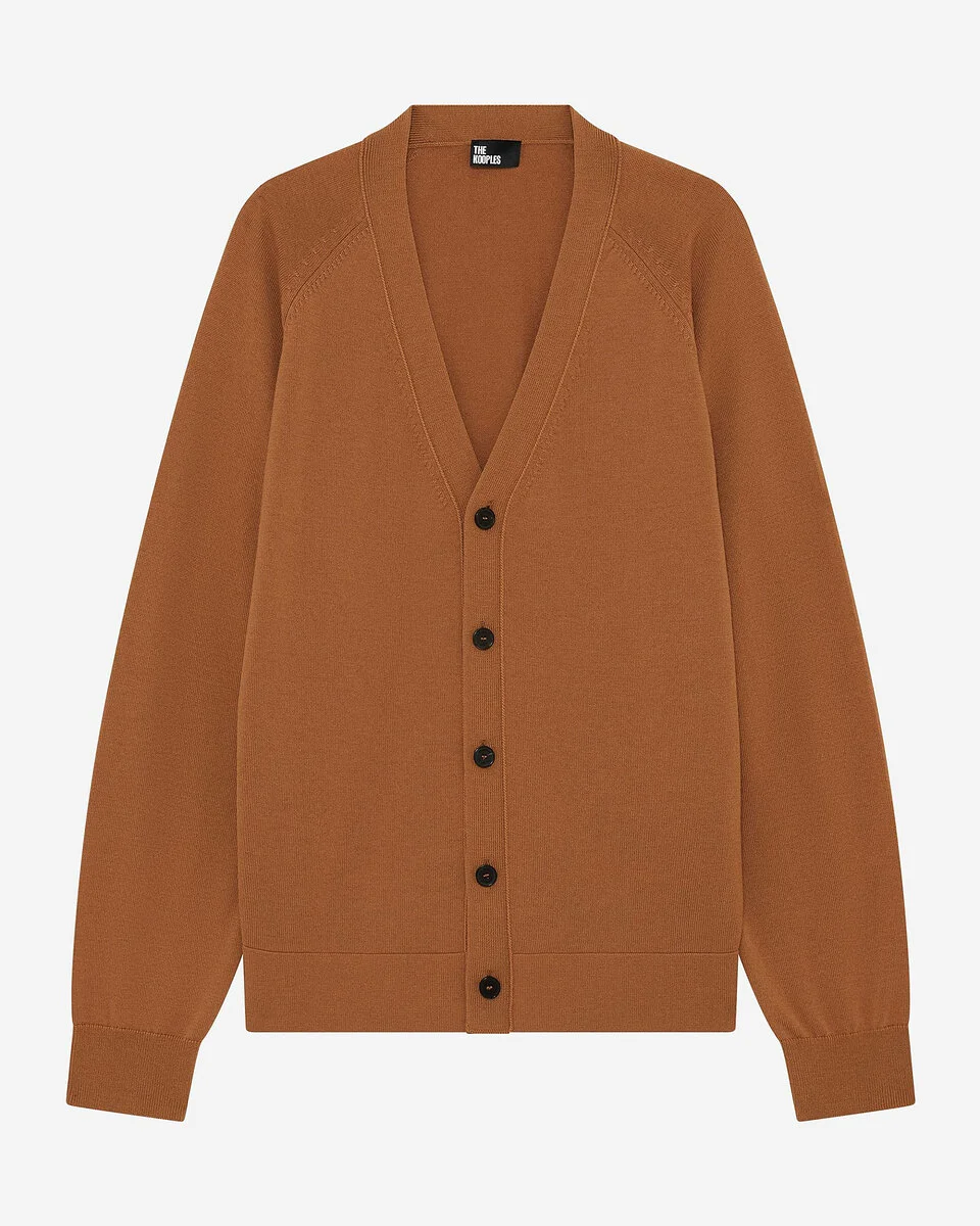CAMEL WOOL CARDIGAN - 1