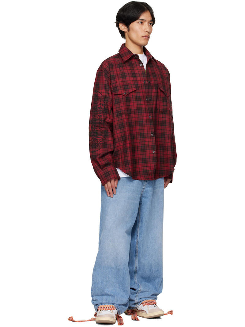 Lanvin White & Beige Curb Leather Sneakers outlook