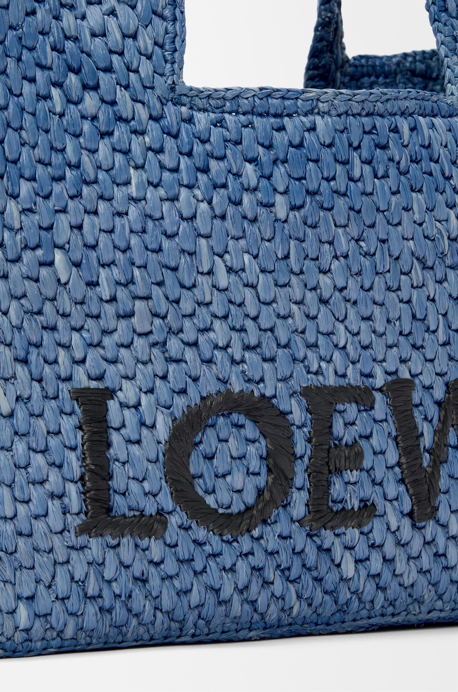 Mini LOEWE Font tote in raffia - 7