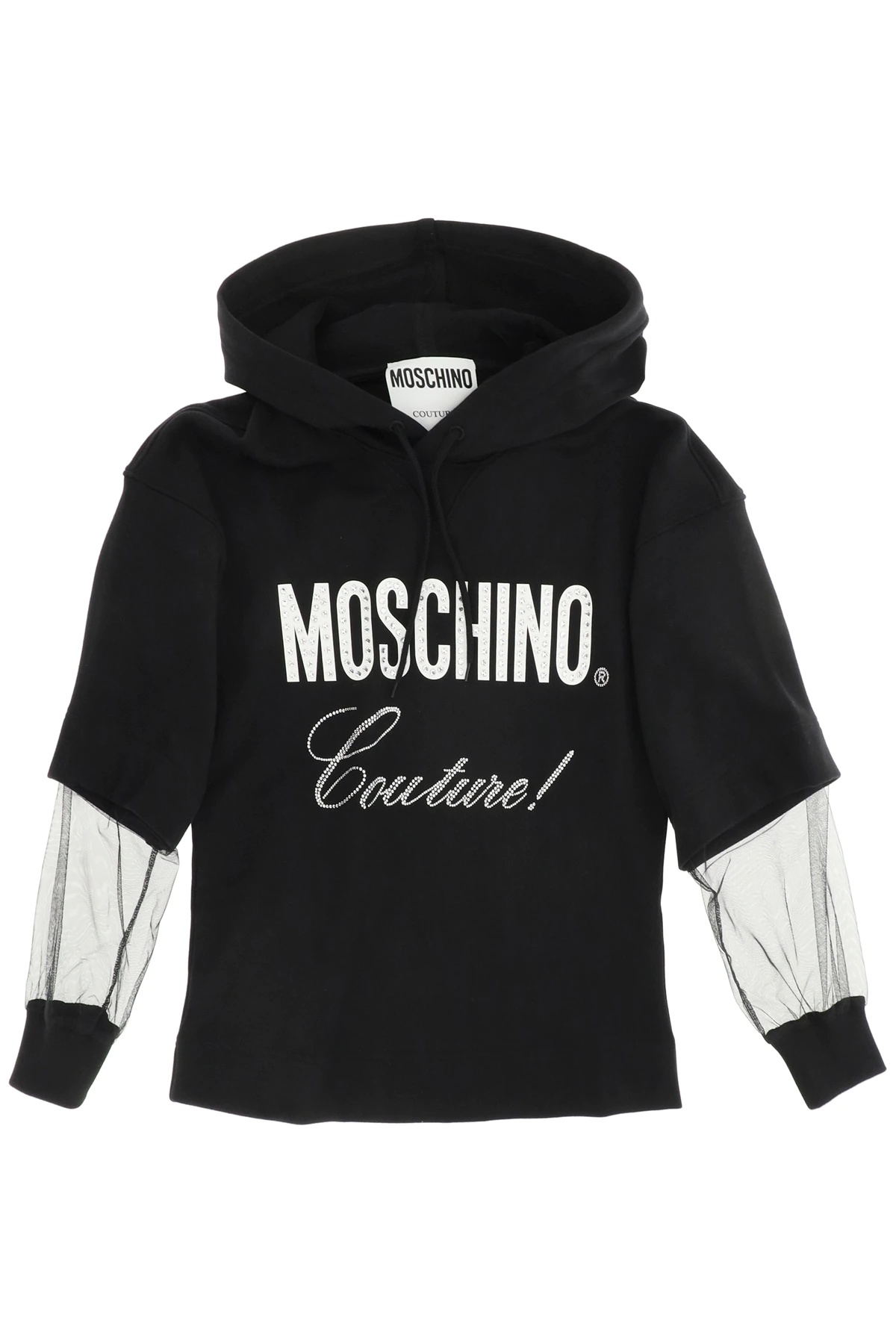 MOSCHINO COUTURE SWEATSHIRT WITH TULLE INSERTS - 1