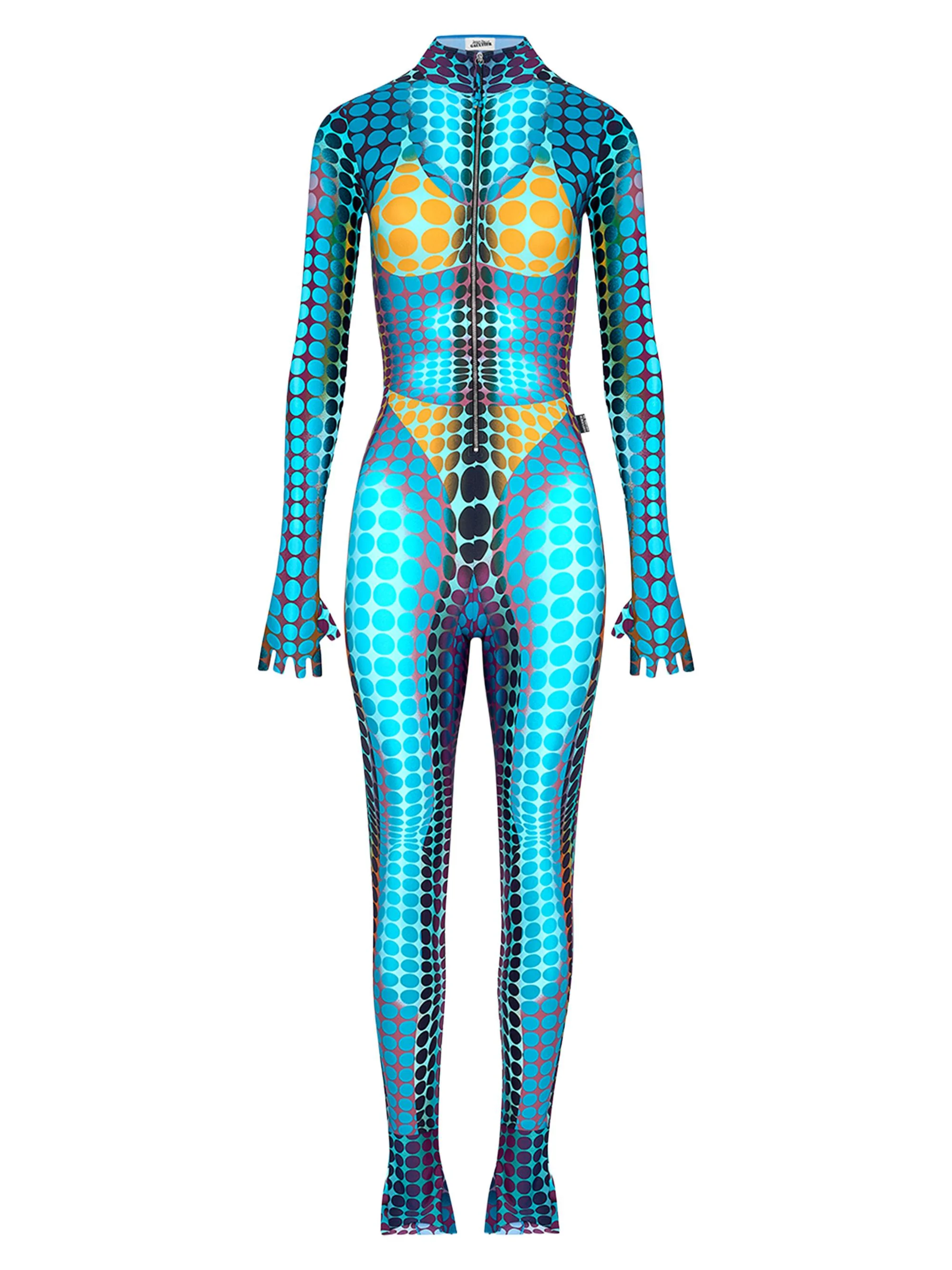 Women's Icon Prints: The Dots Jumpsuit - Blue Purple Yellow - 1