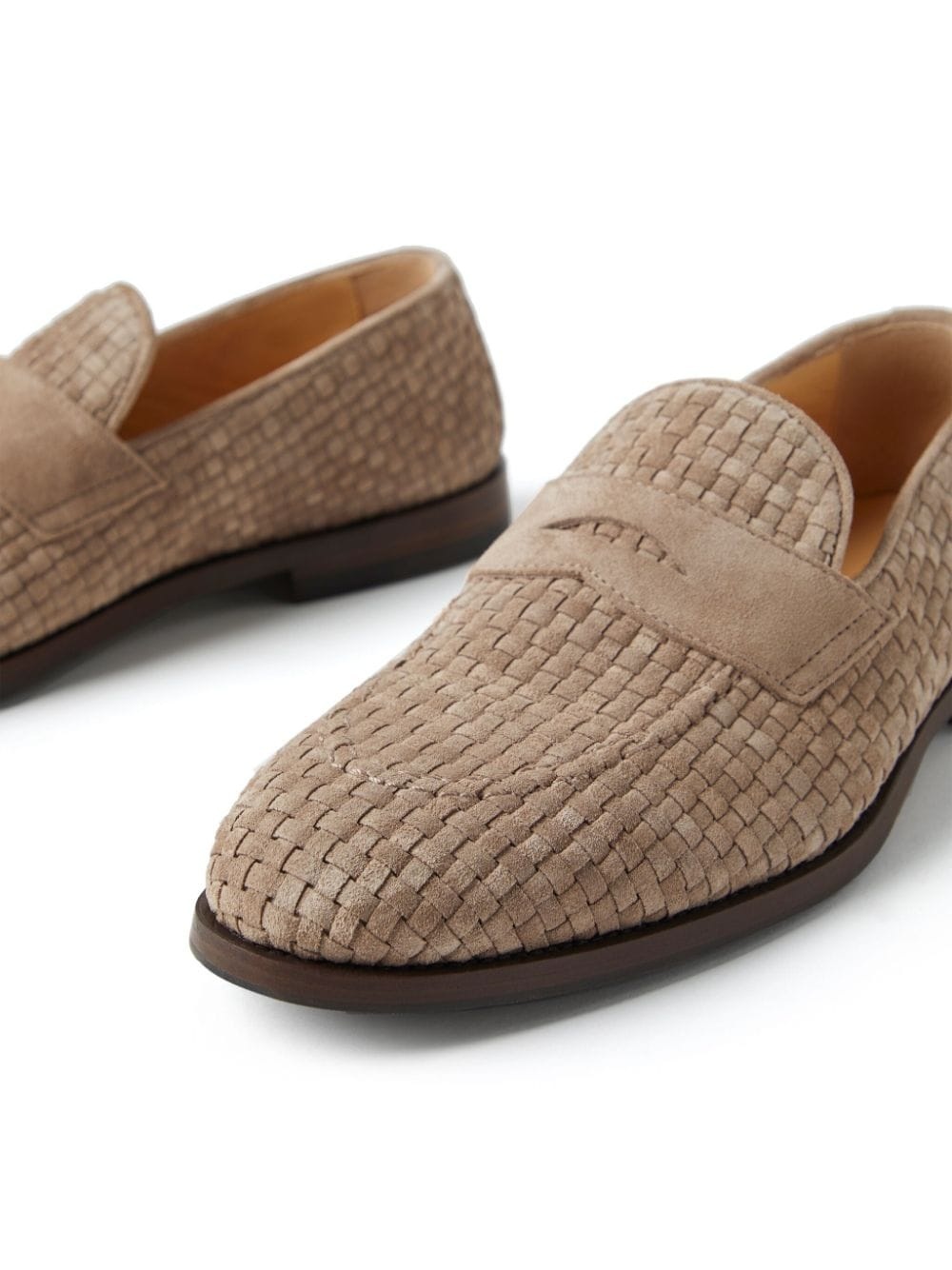 woven suede loafers - 4