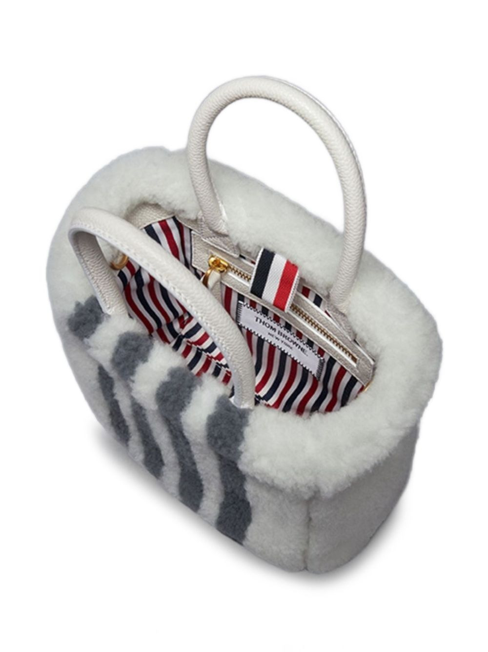 shearling stripe tote bag - 4