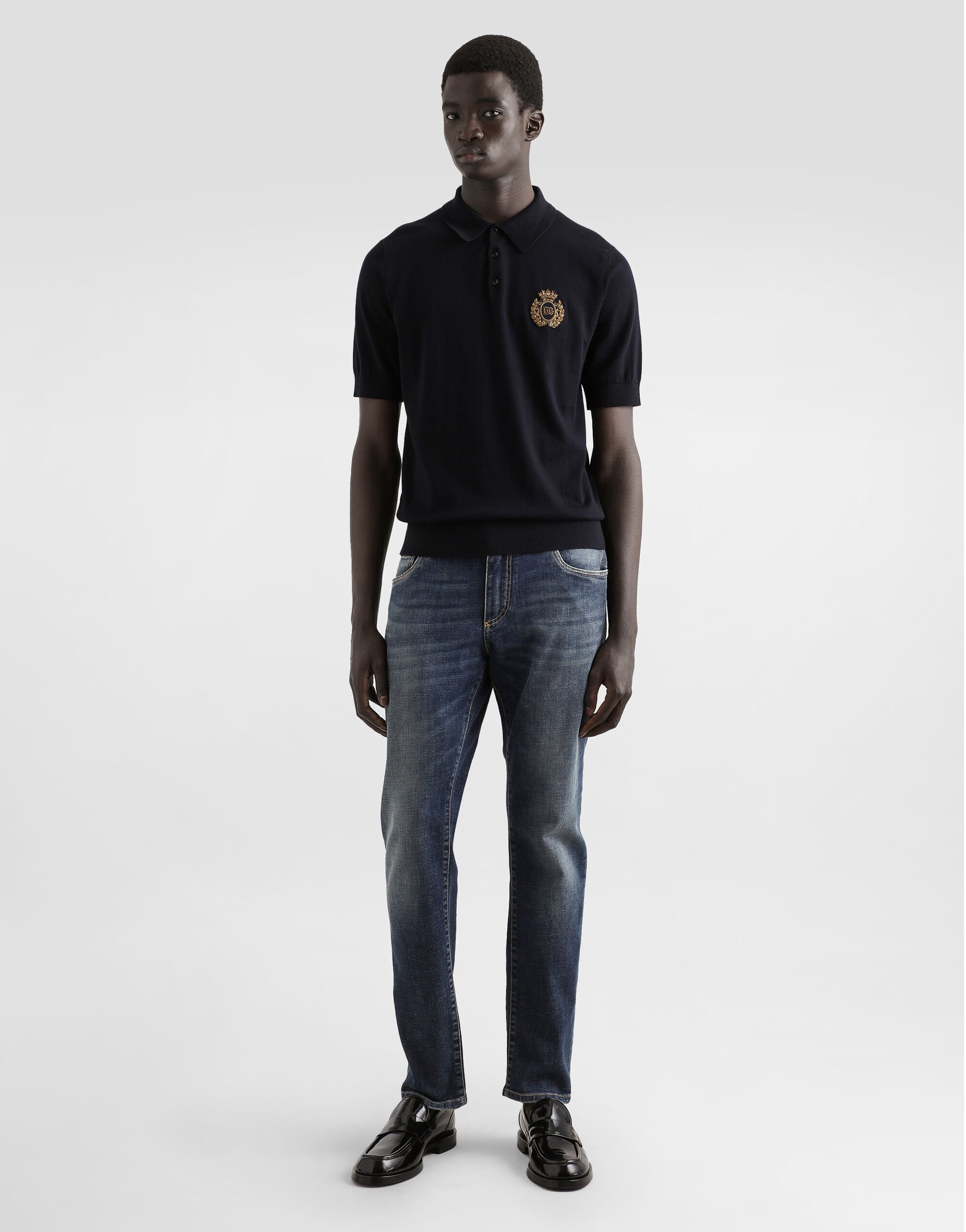 Cotton polo-shirt with heraldic patch - 2
