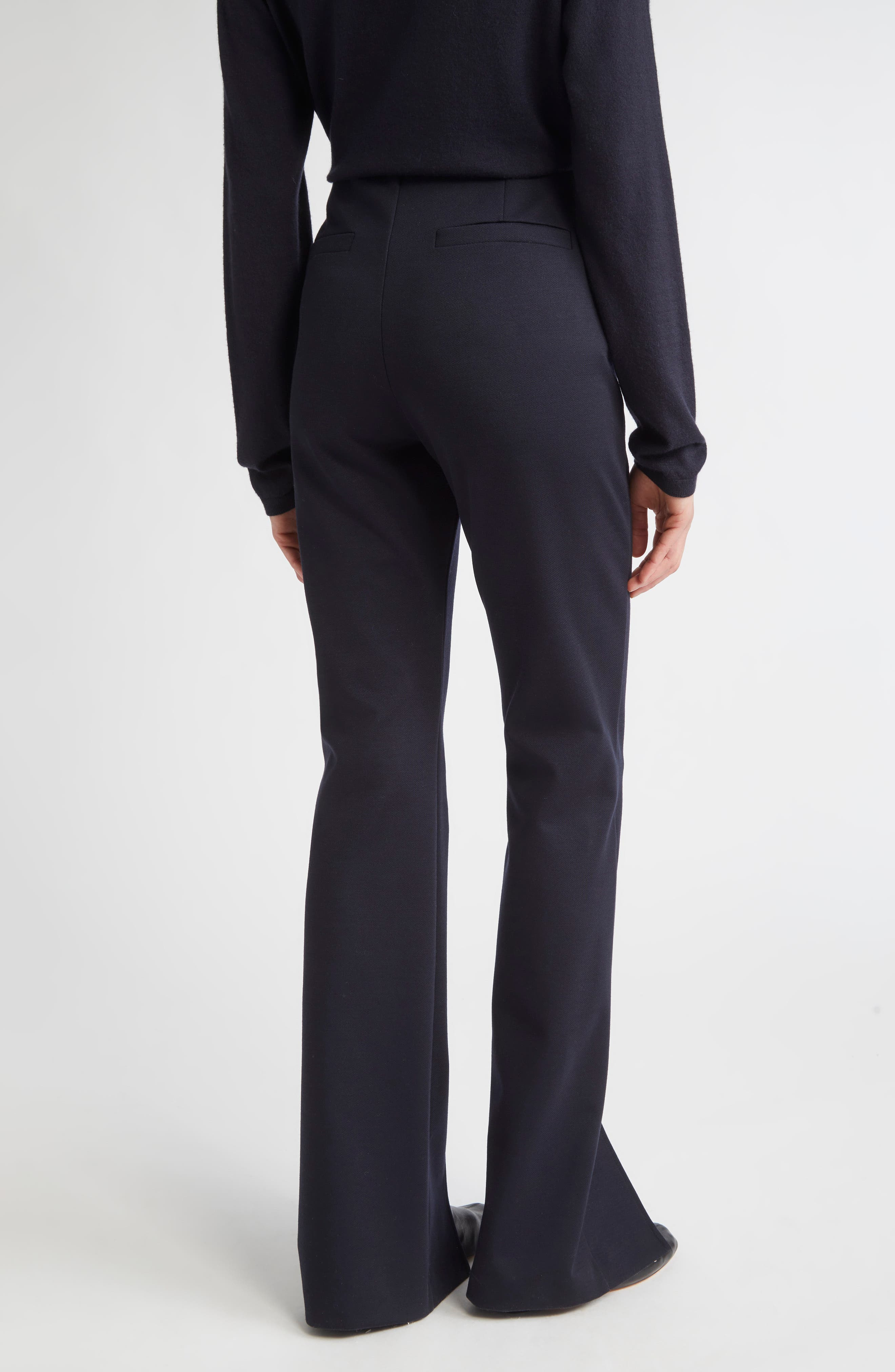 Max Mara Nebbia Stretch Virgin Wool & Cotton Jersey Pants in Ultramarine at Nordstrom - 3