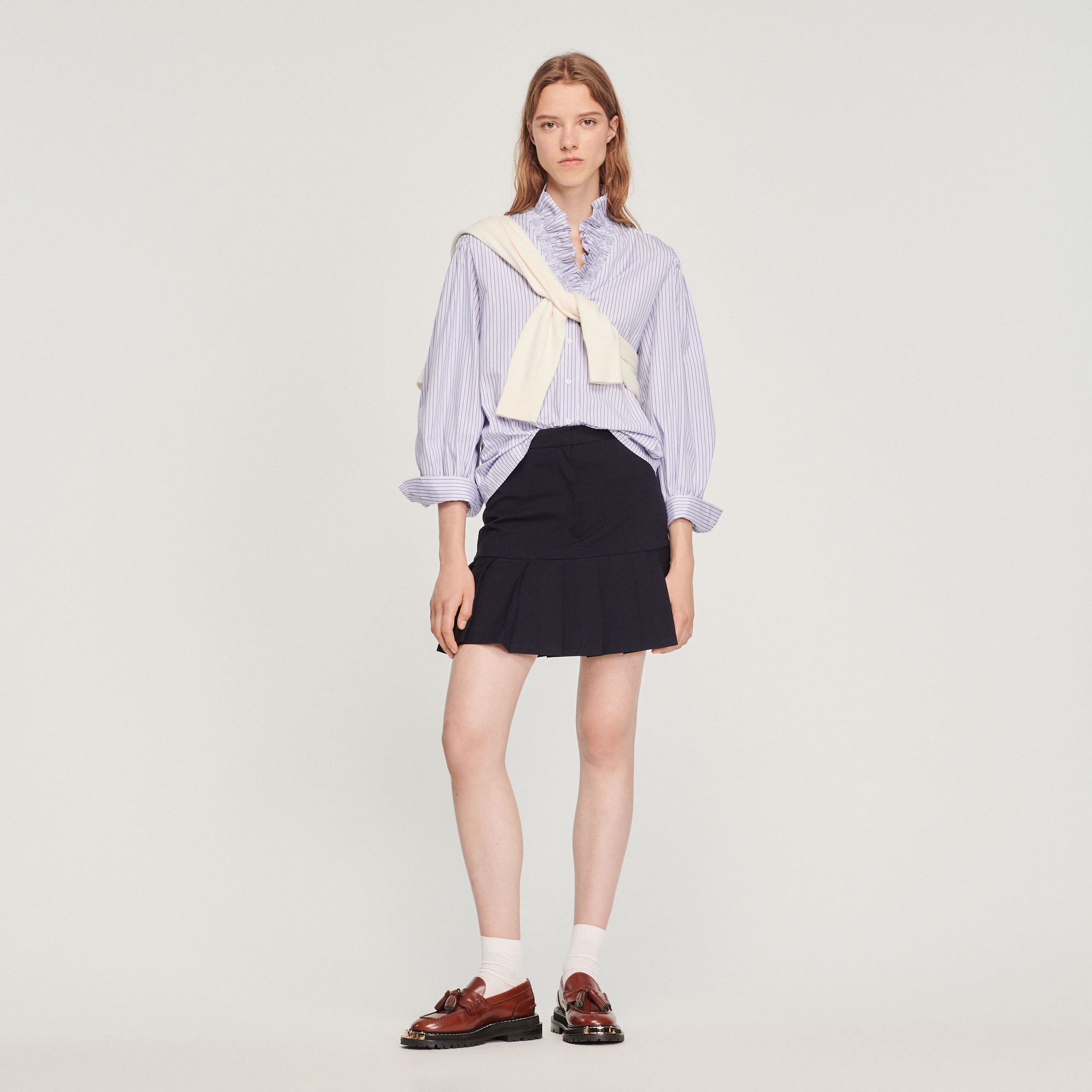 Striped shirt with a fancy collar - 5