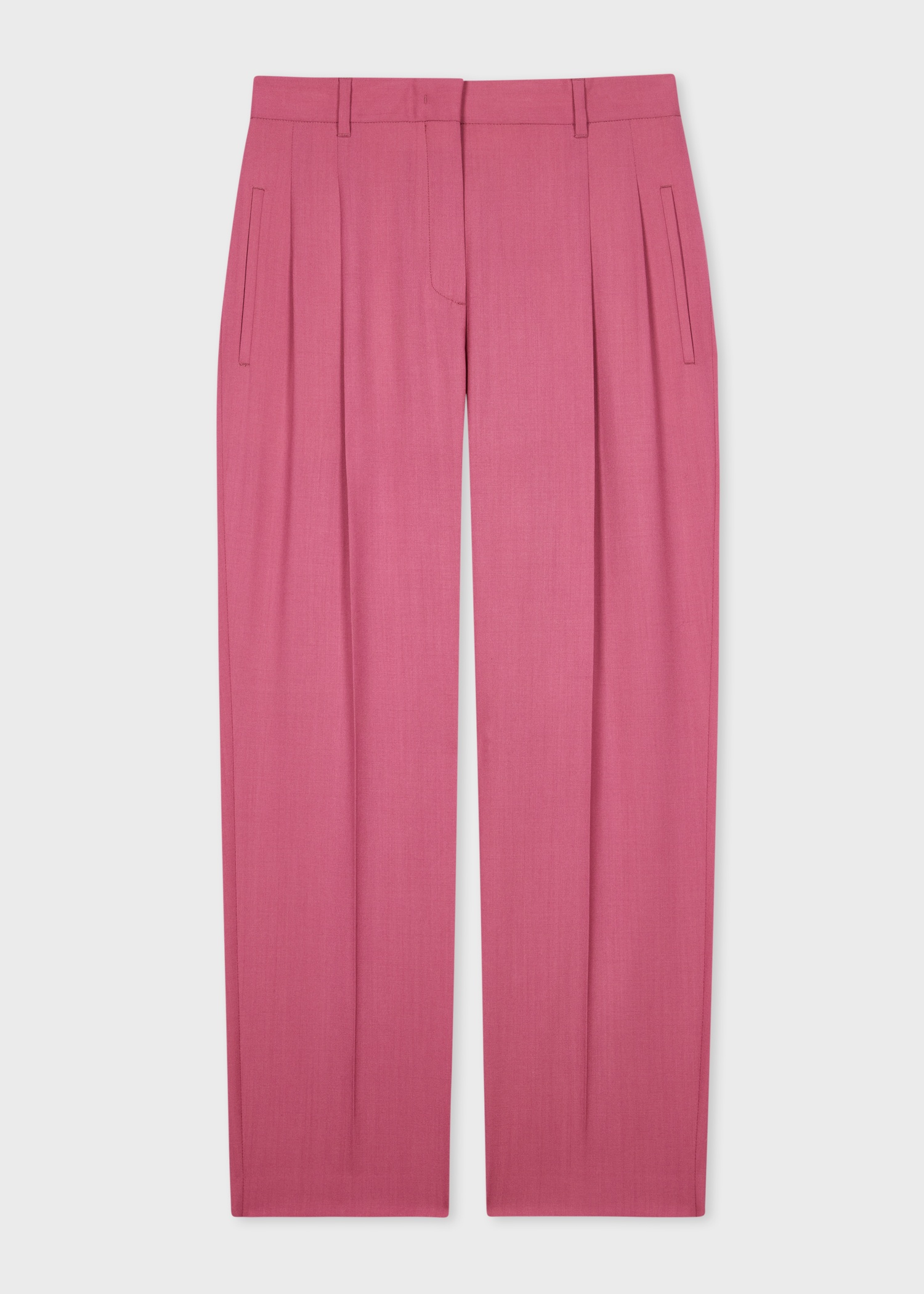 Women's Mauve Wool Hopsack Trousers - 1