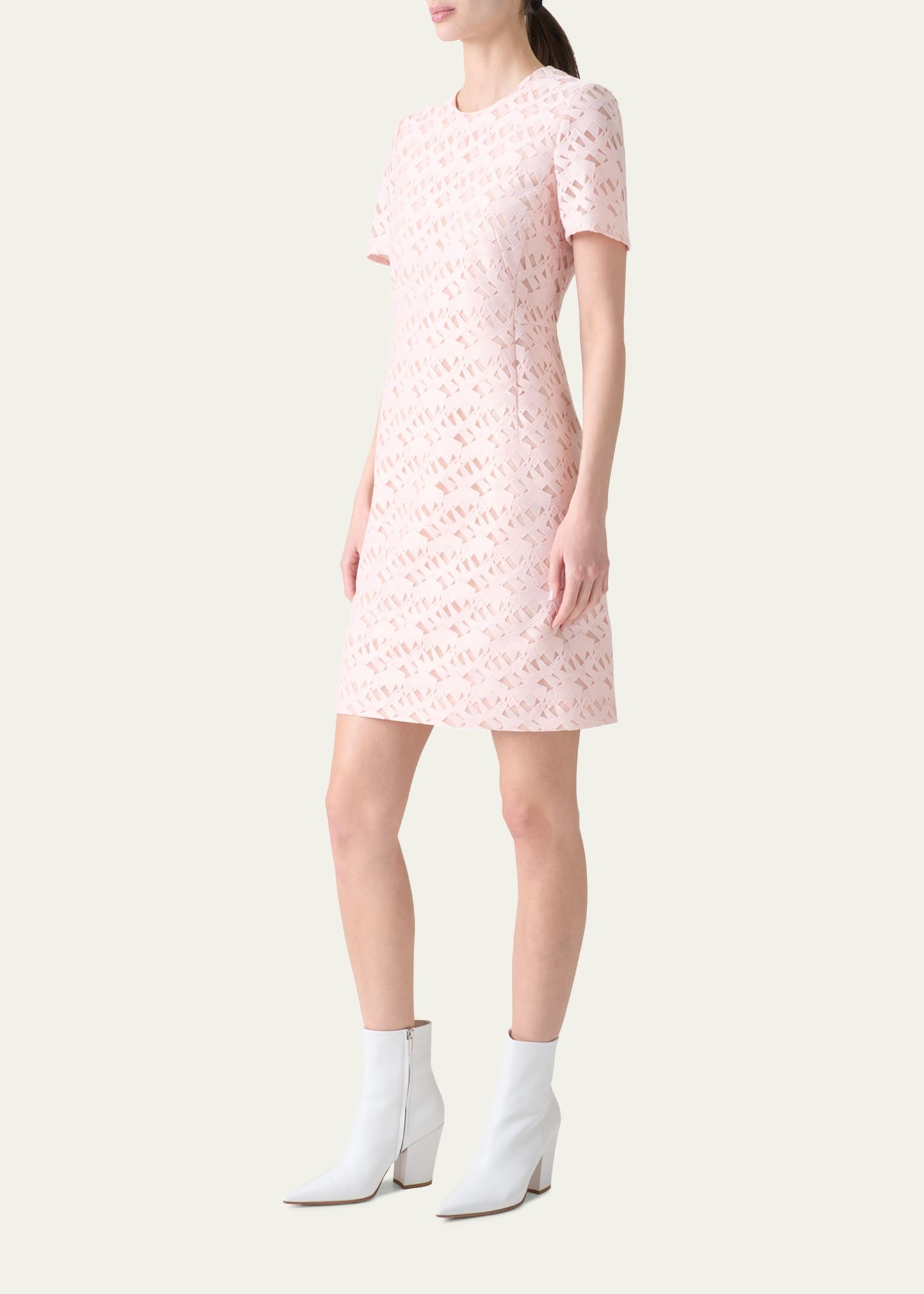 Tulle Techno Geometric Short Dress - 4