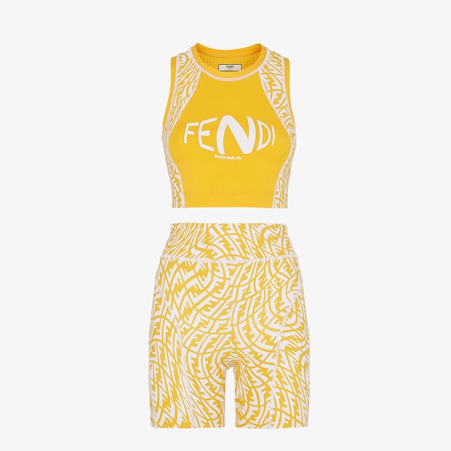 Yellow Lycra® fitness set - 1