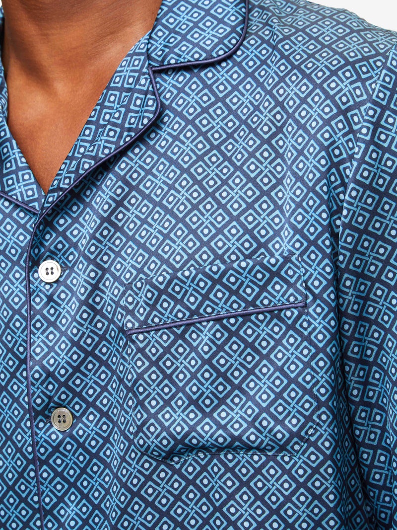 Men's Pyjamas Brindisi 89 Silk Satin Navy - 5
