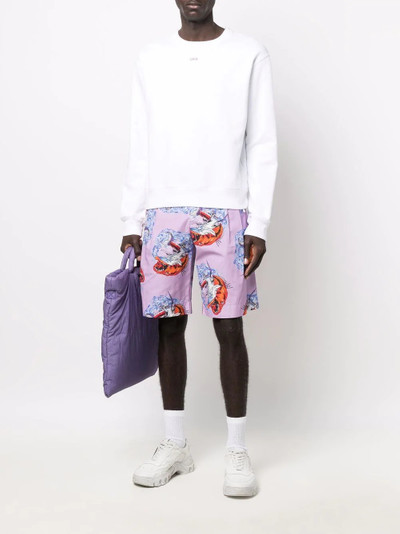 MSGM graphic-print straight-leg shorts outlook