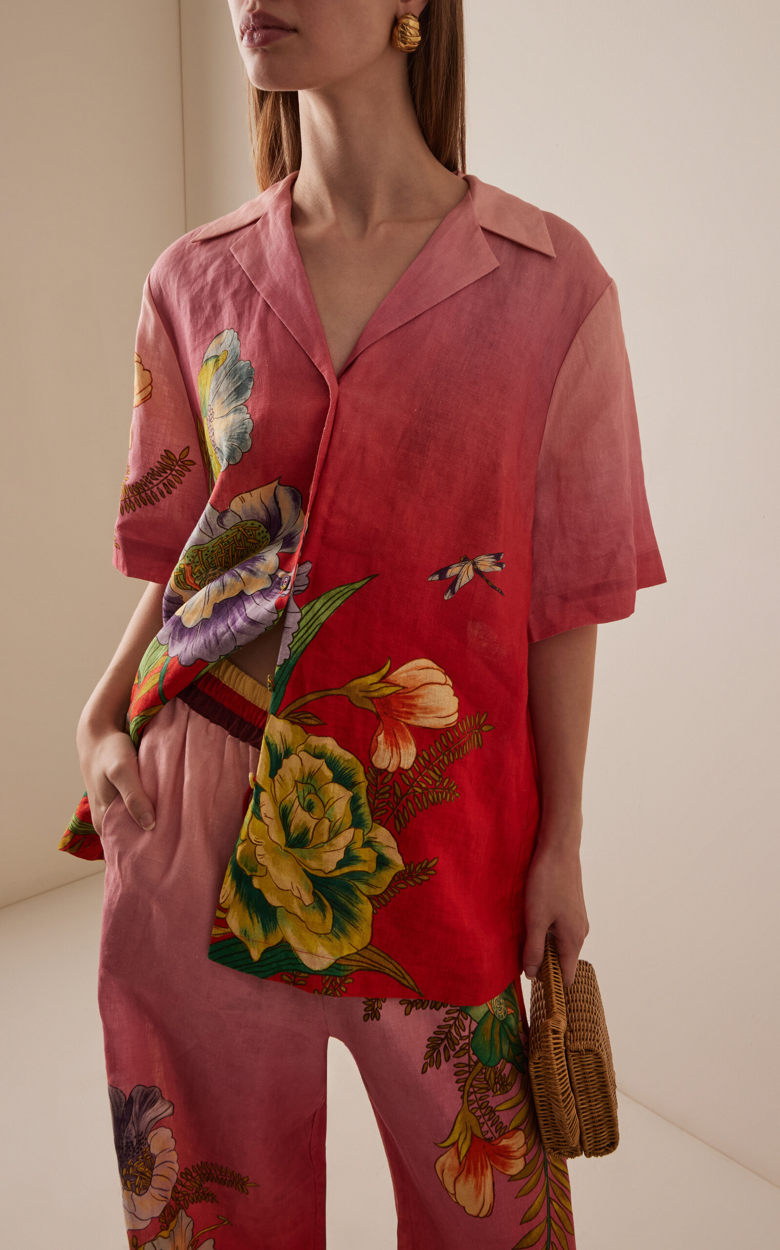 Inez Ombre Linen Shirt pink - 2