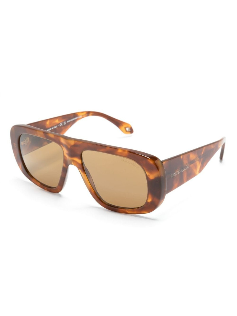GIORGIO ARMANI logo-engraved oversize-frame sunglasses outlook