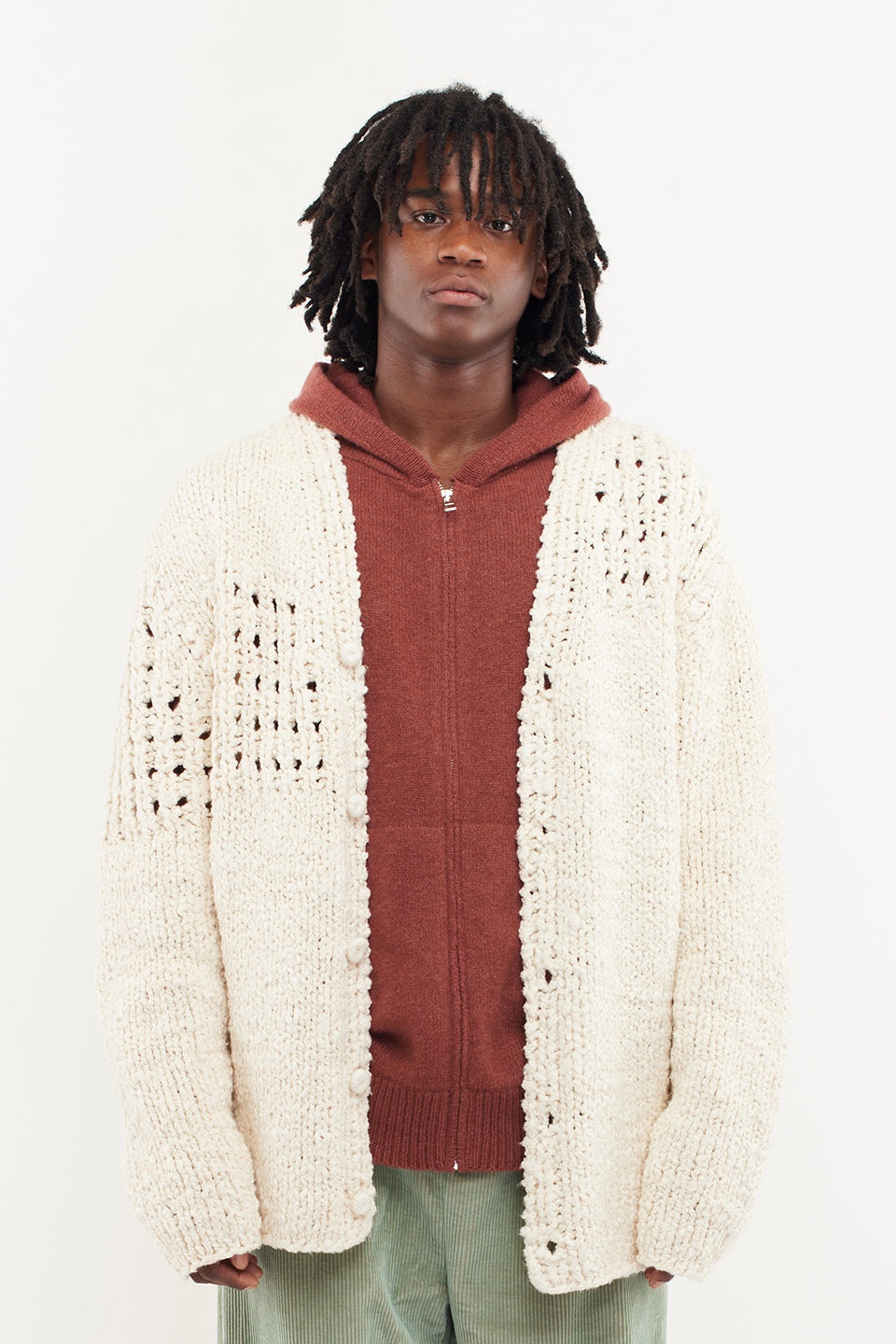 KNOTTED COTTON CARDIGAN - 2