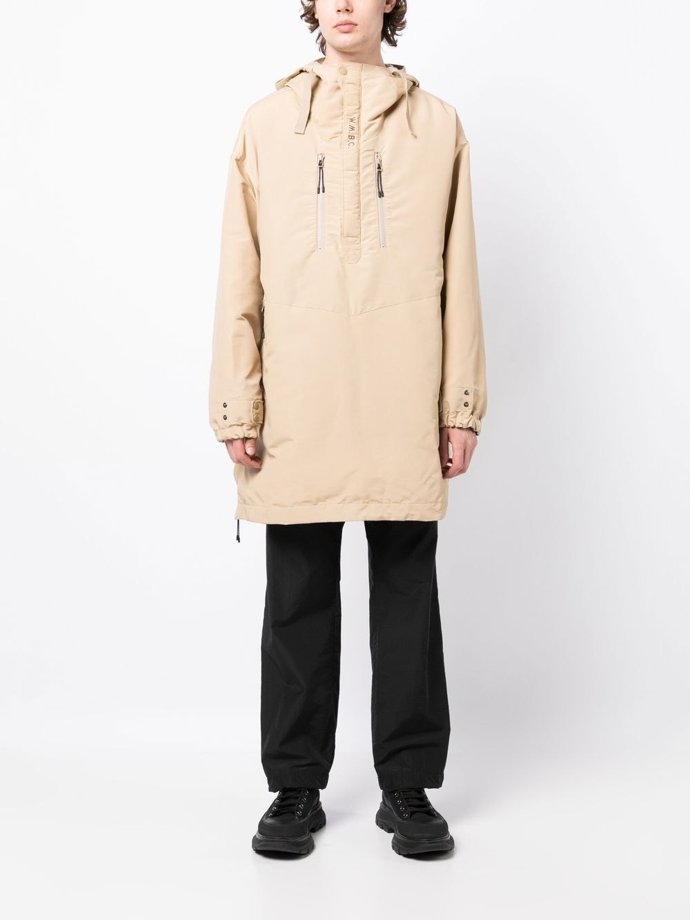 half zip-up padded coat - 2