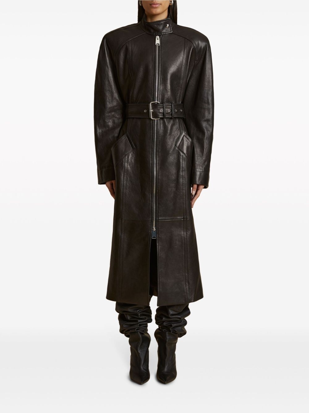 The Bobbie belted leather coat - 3