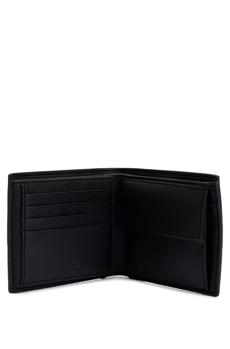BOSS FAUX-LEATHER WALLET WITH SIGNATURE STRIPE AND BRANDING outlook