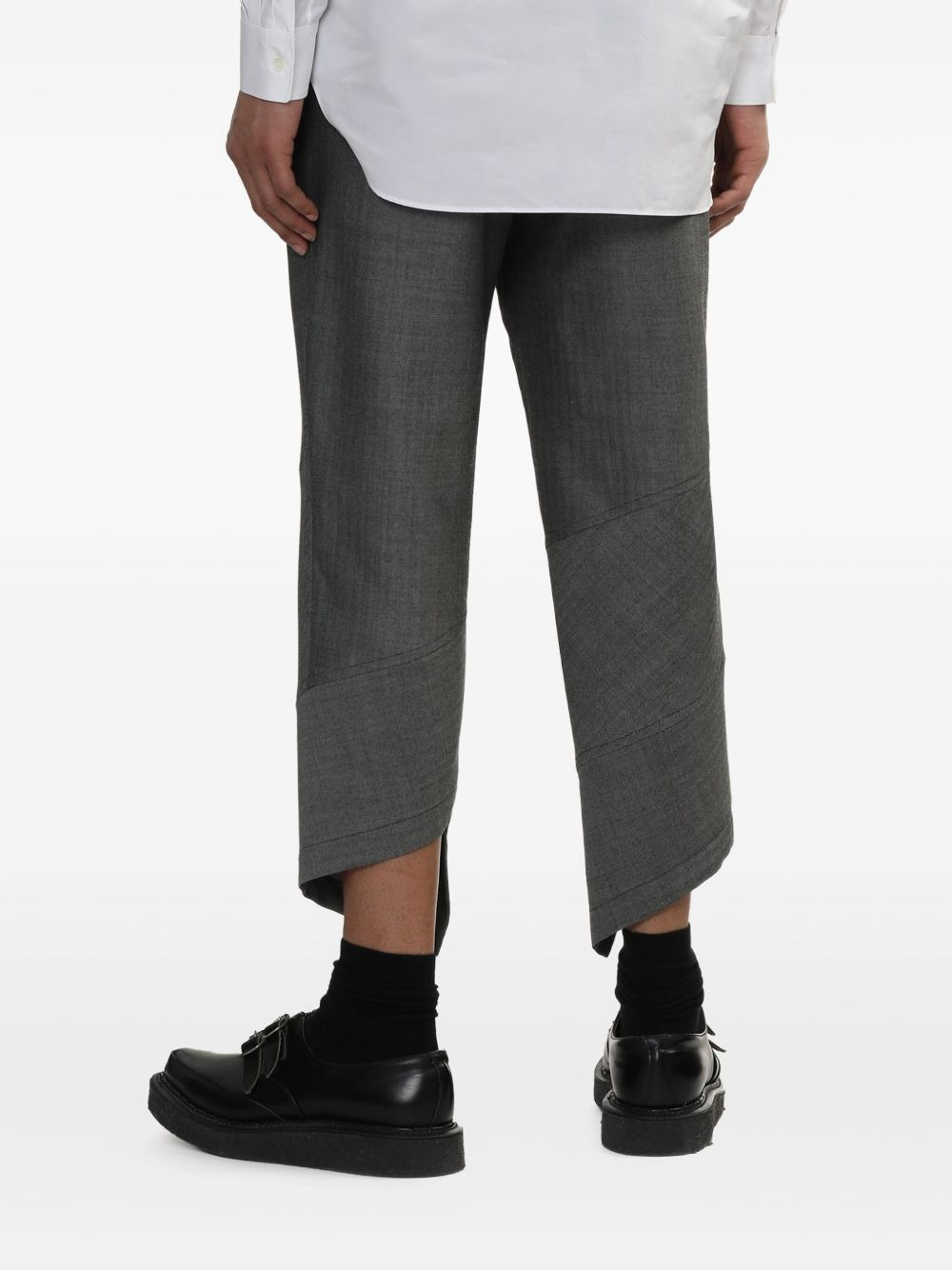 panelled asymmetrical trousers - 4