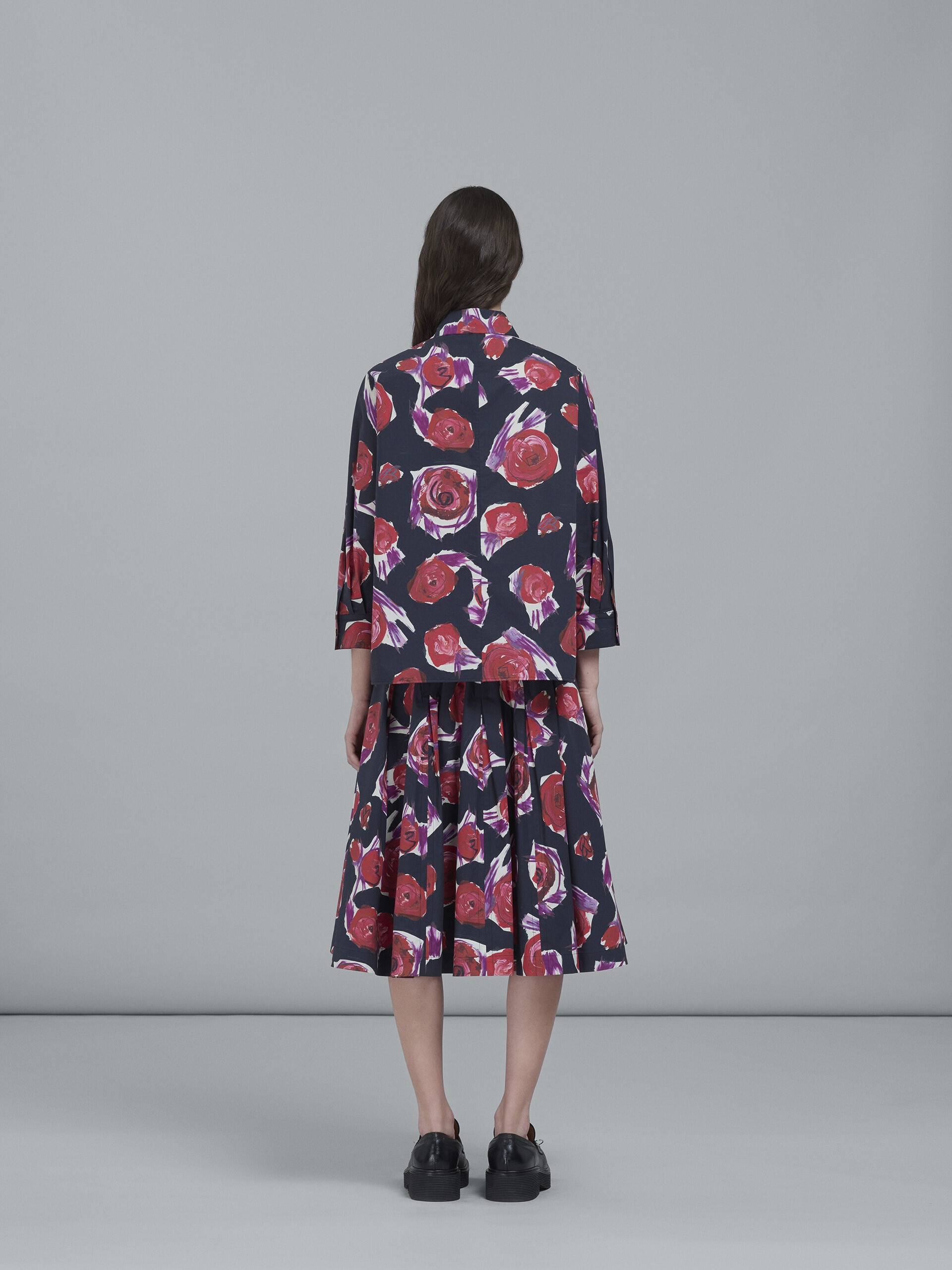 SPINNING ROSES PRINT POPLIN BALLOON SKIRT - 3