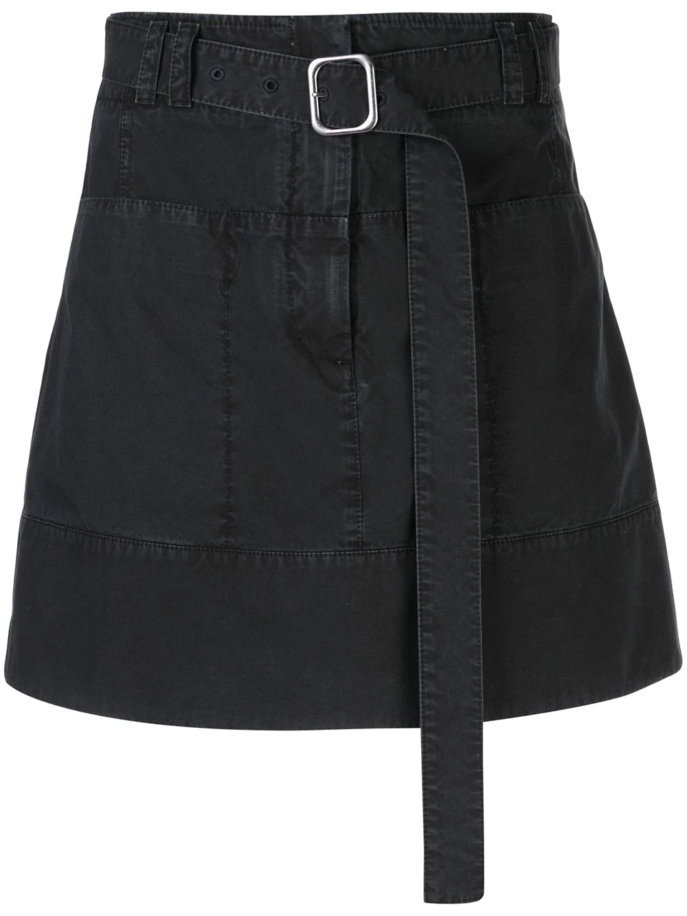 belted A-line skirt - 1