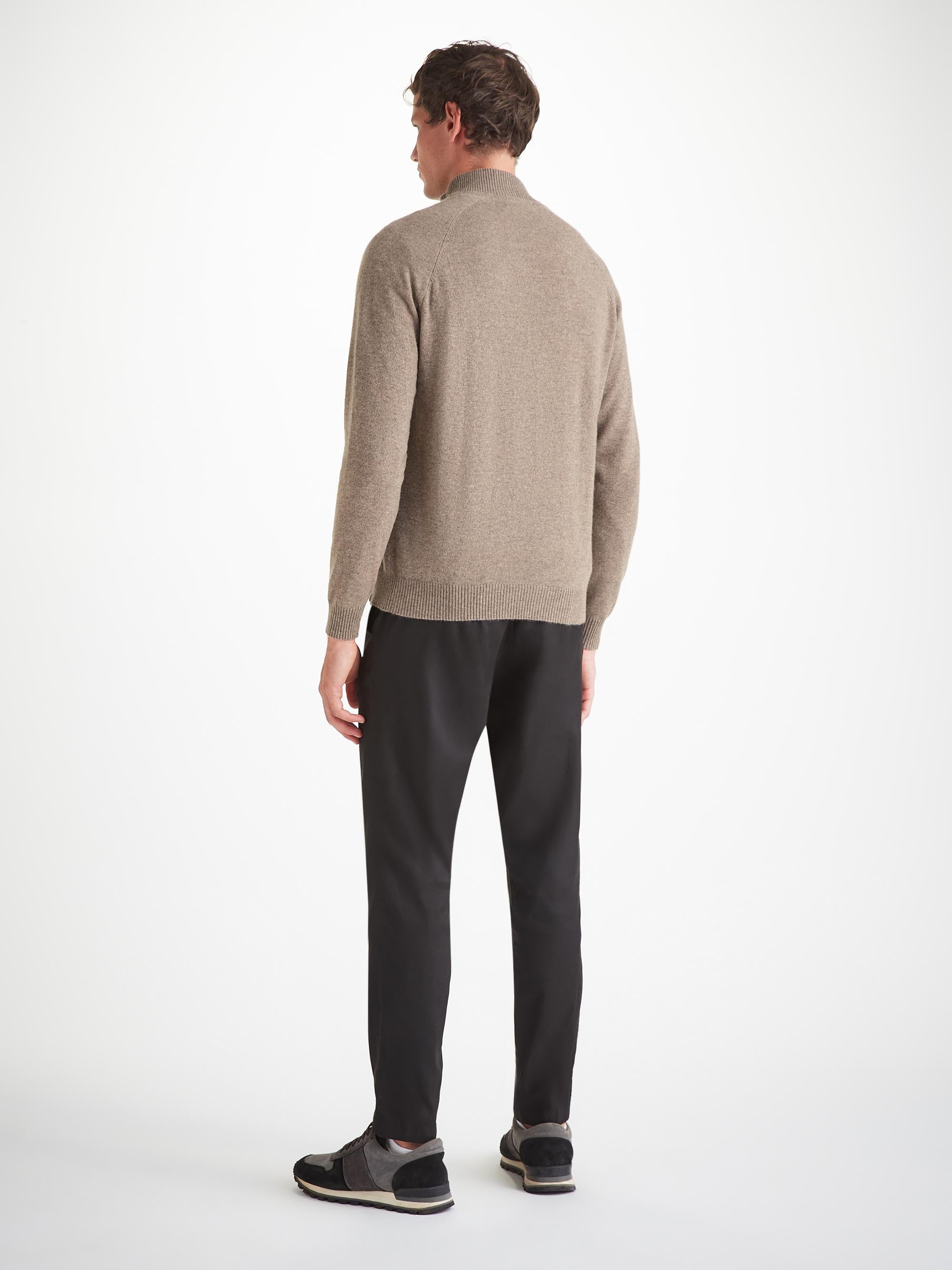 Men's Half-Zip Sweater Finley Cashmere Mole Heather - 4