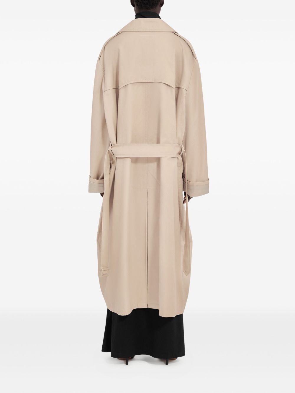 double-breasted belted trench coat - 4