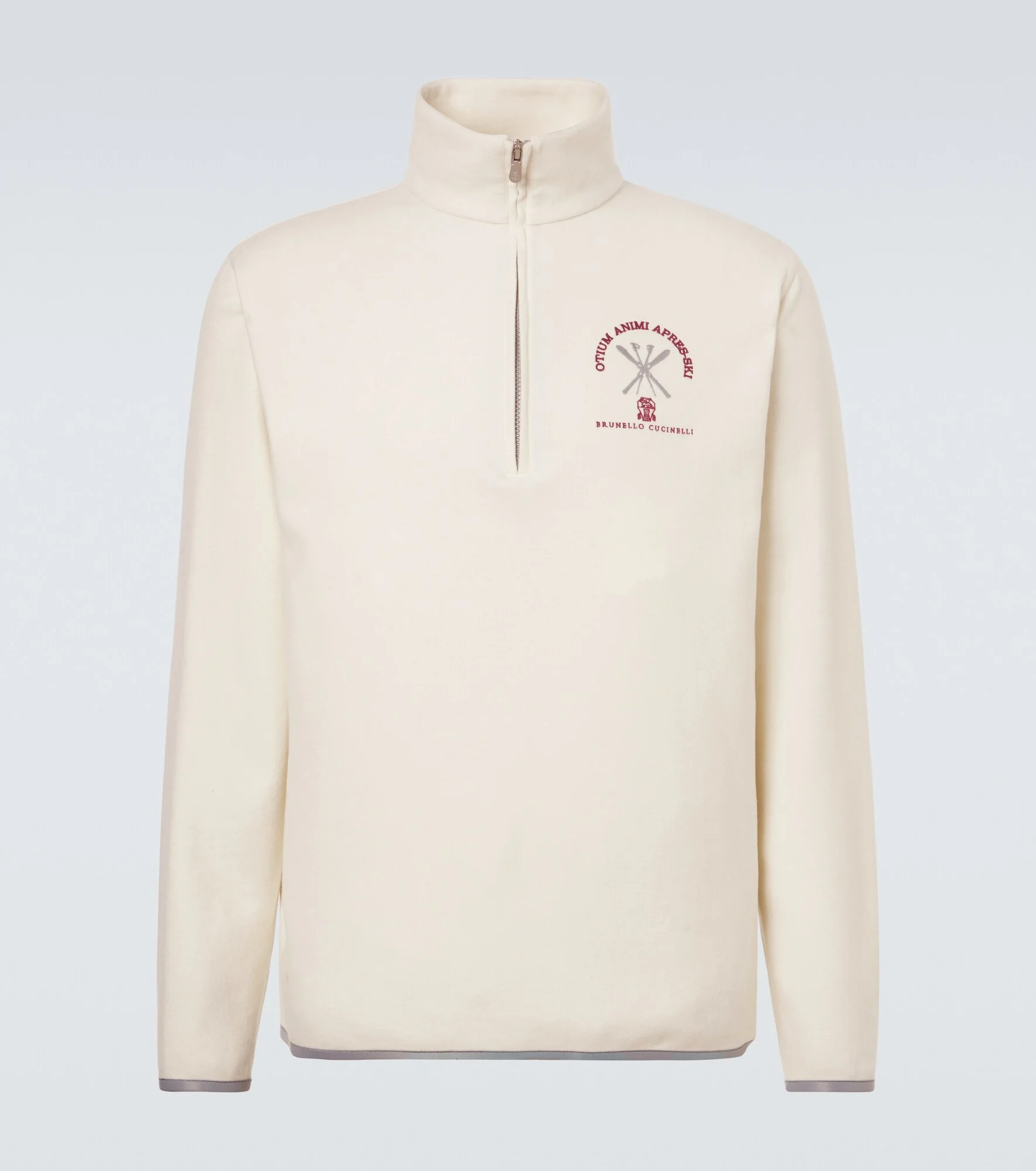 Cashmere and cotton-blend half-zip sweatshirt - 1