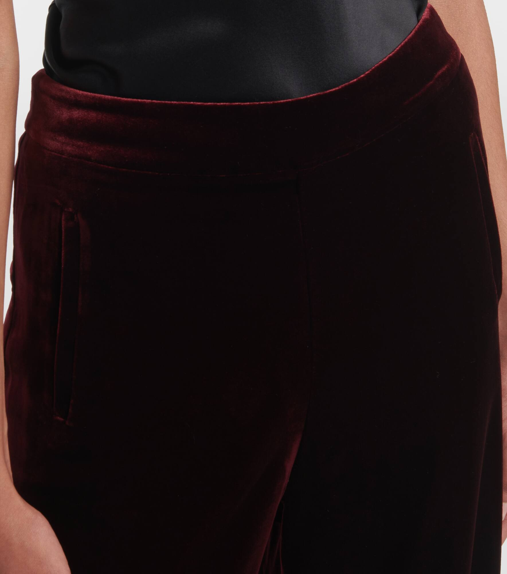 Velvet wide-leg pants - 4