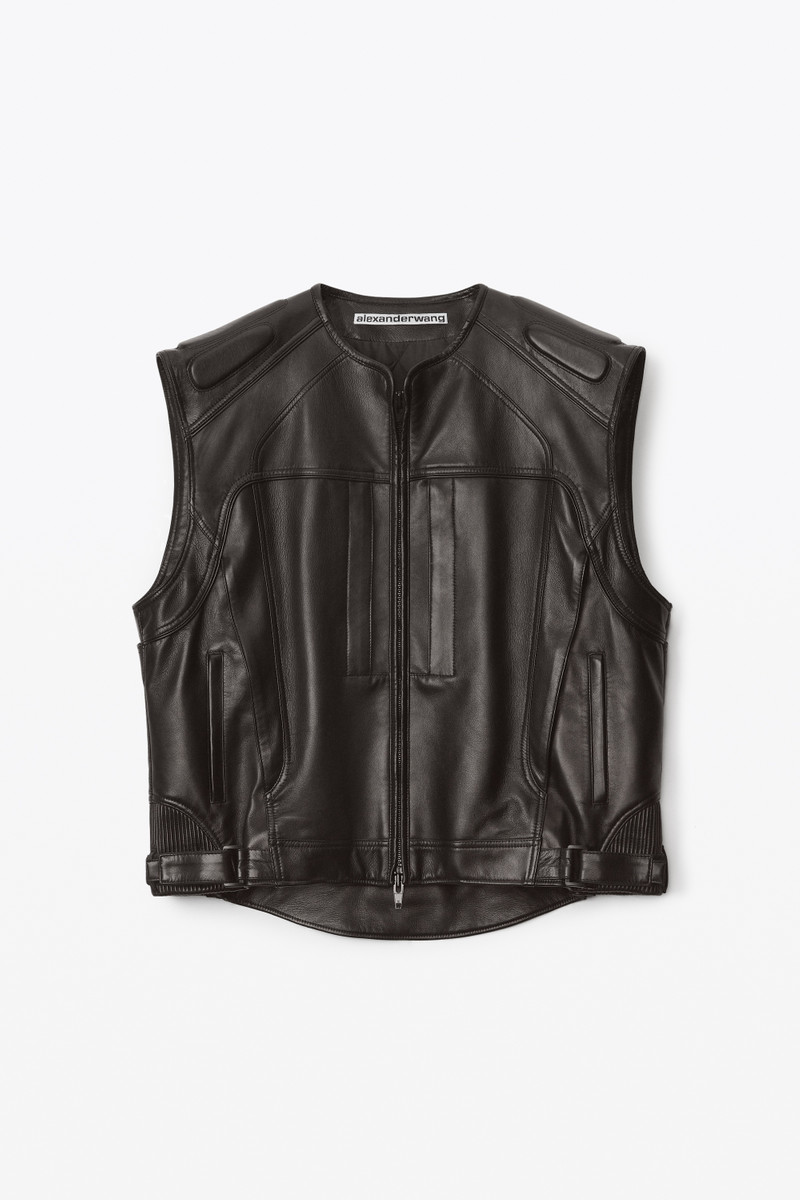 OVERSIZED MOTO VEST IN BUTTERY LEATHER 1