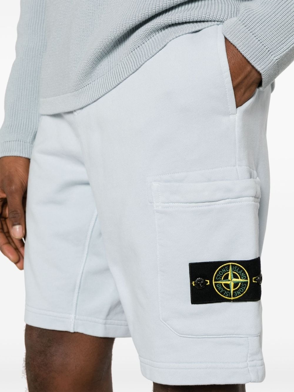 Compass-appliquÃ© cotton track shorts - 5