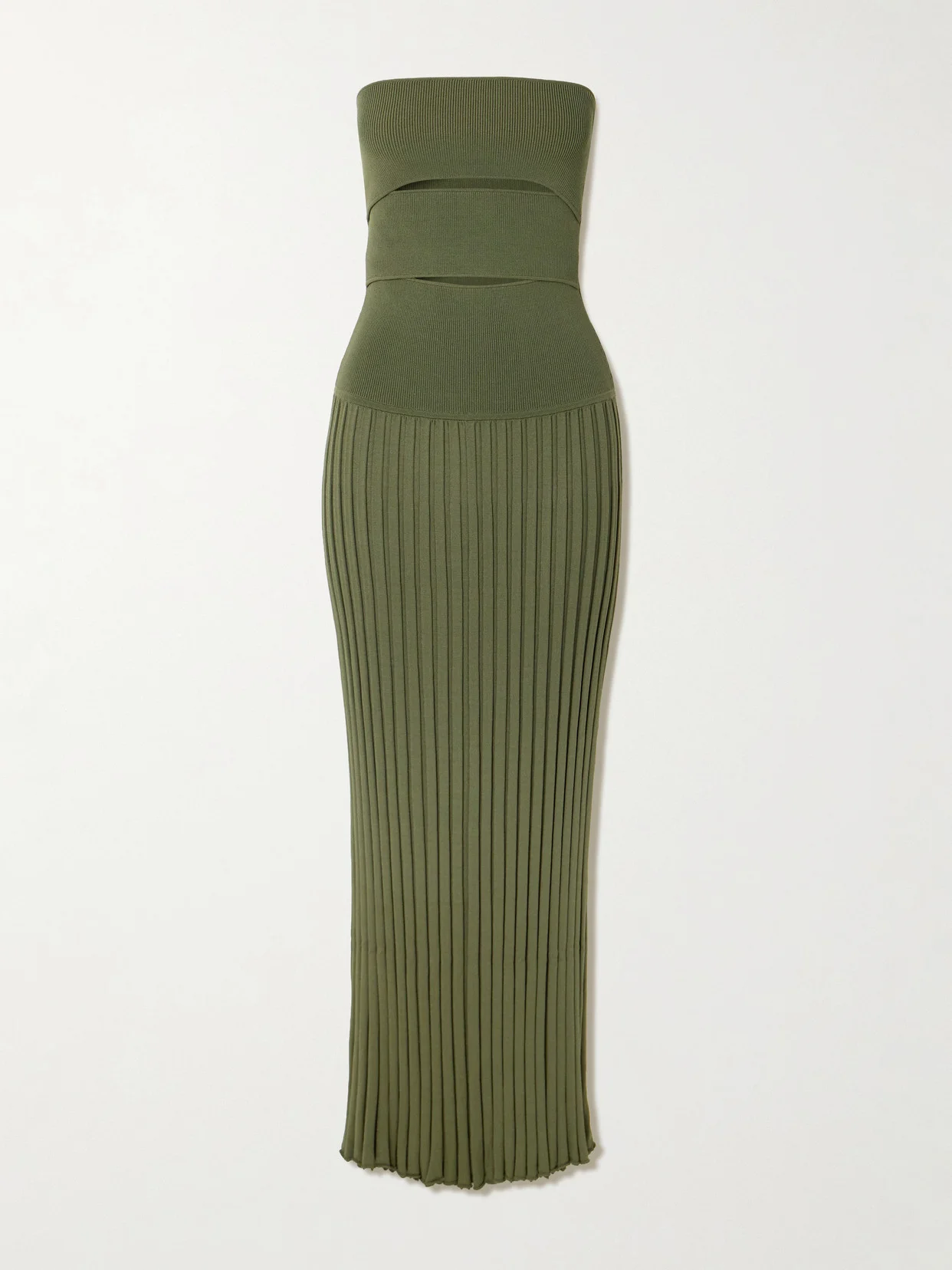 Sunray Strapless Cutout Ribbed-knit Dress - 1