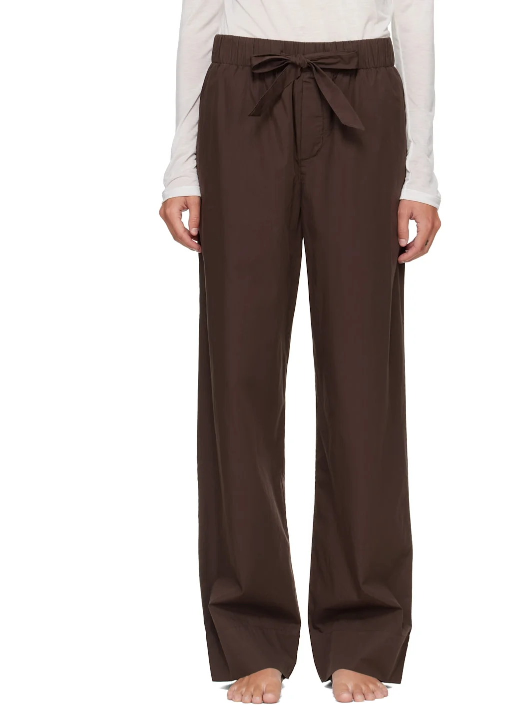 Brown Poplin Pyjama Pants - 1