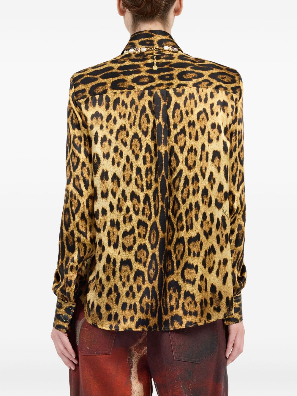 jaguar-print button-up shirt - 4