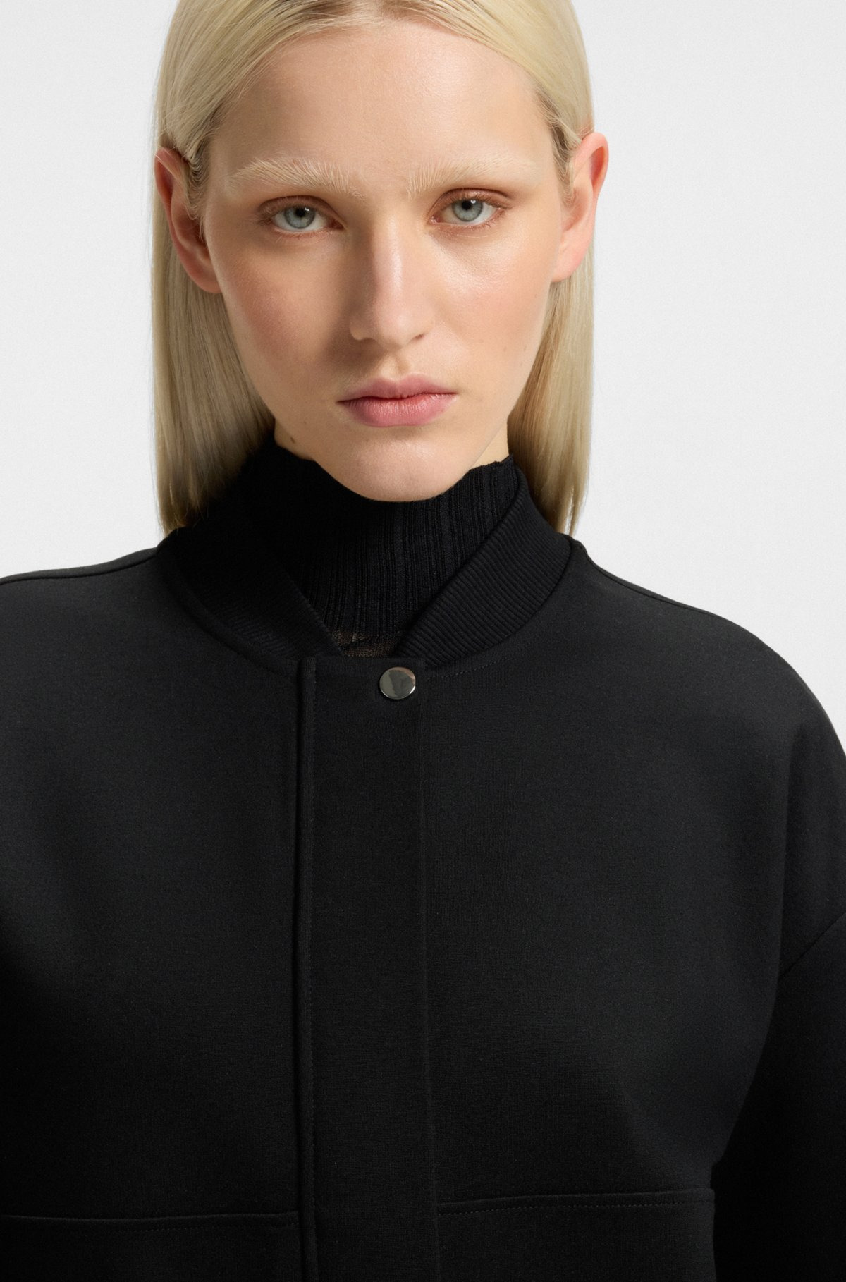 PUNTO MILANO JERSEY JACKET WITH CONCEALED CLOSURE - 5