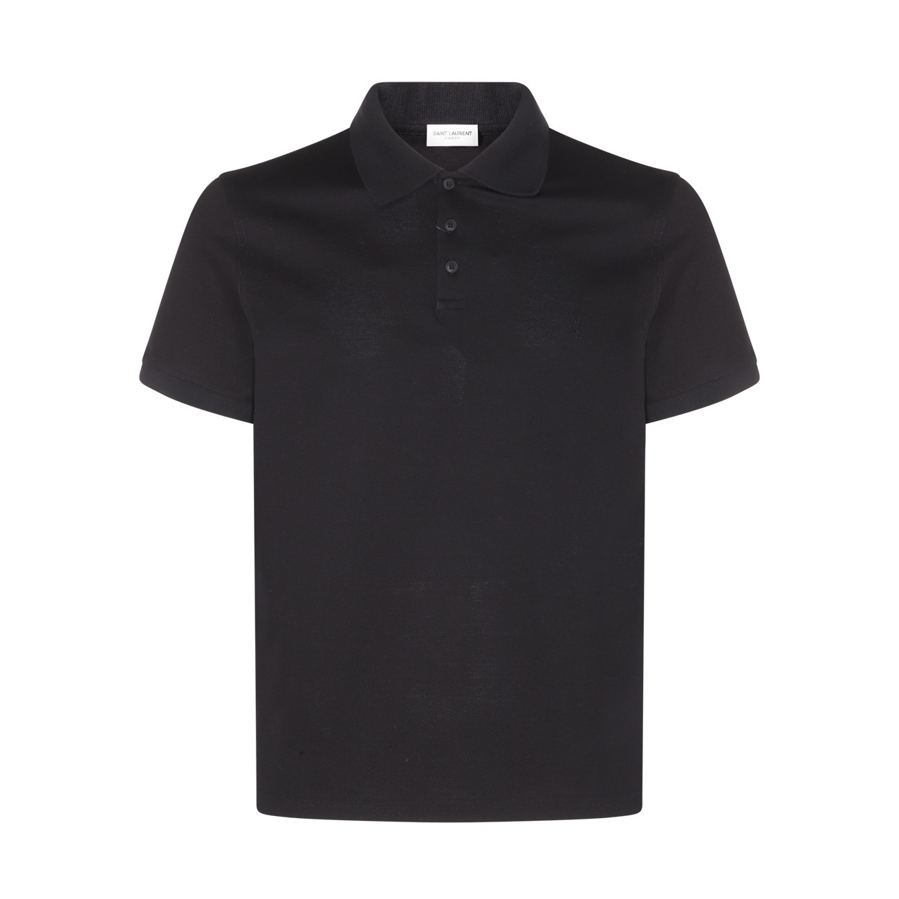 black cotton polo shirt - 1