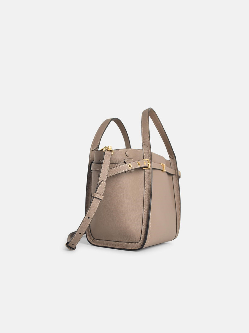 Tod's 'SHOPPING TIM' SMALL BEIGE LEATHER BAG outlook