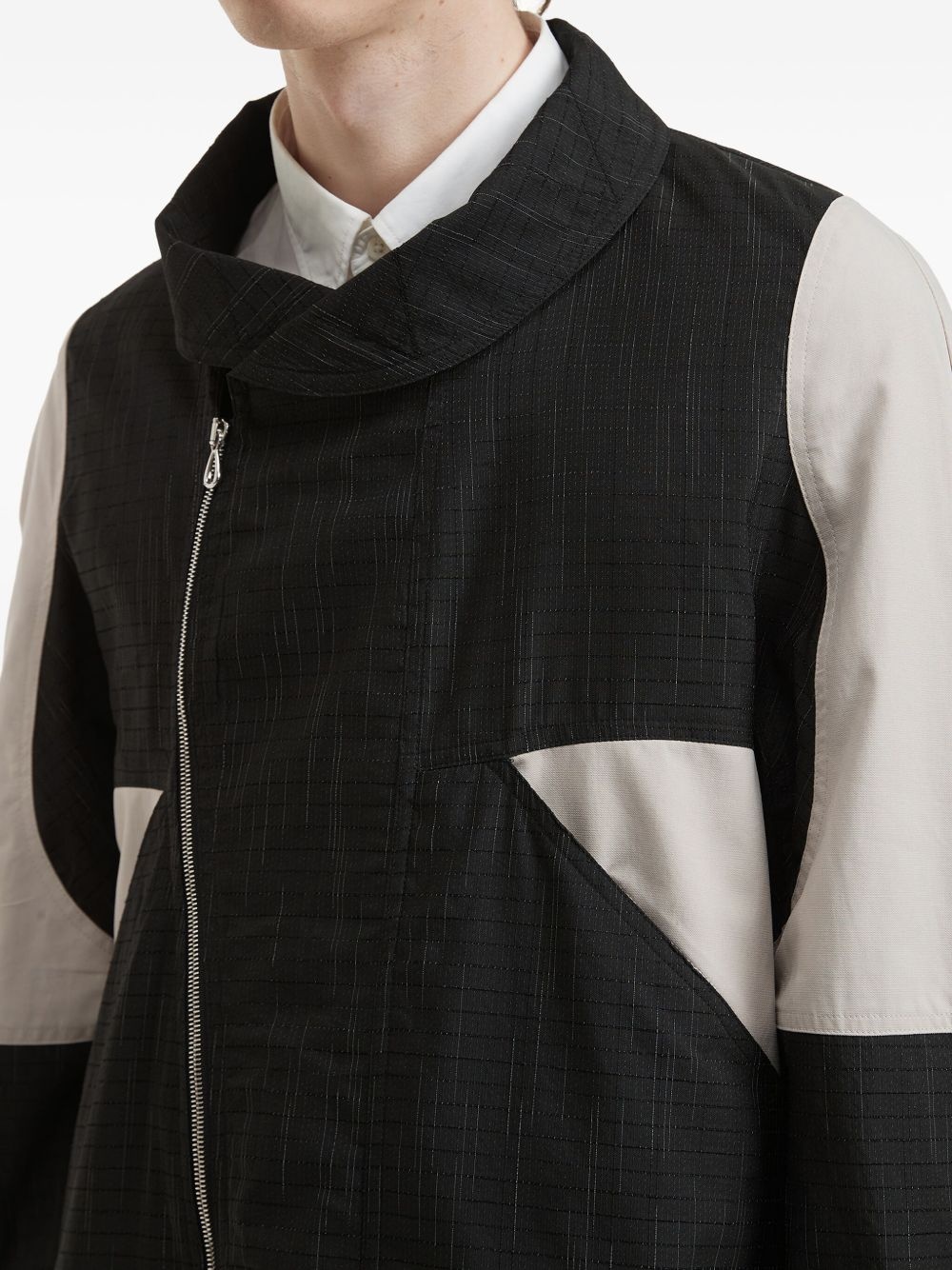 panelled zip-front coat - 5