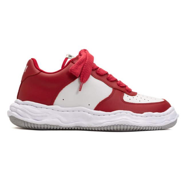 Maison MIHARA YASUHIRO WAYNE OG Sole Leather Low-top Sneaker 'White Red' A08FW706-WHTRED - 3