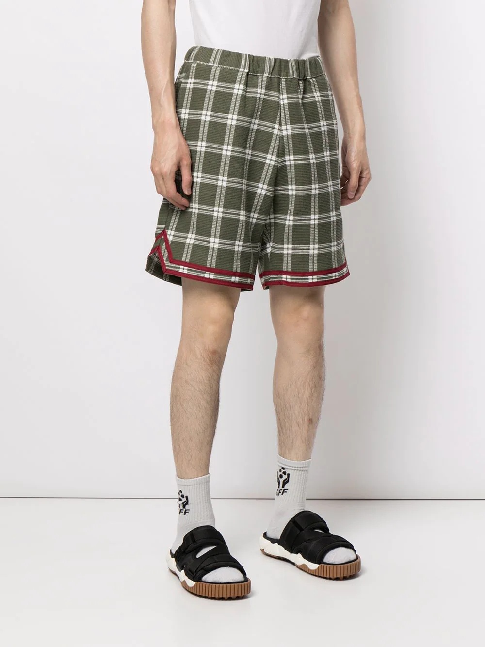 checked fleece basketball shorts - 3