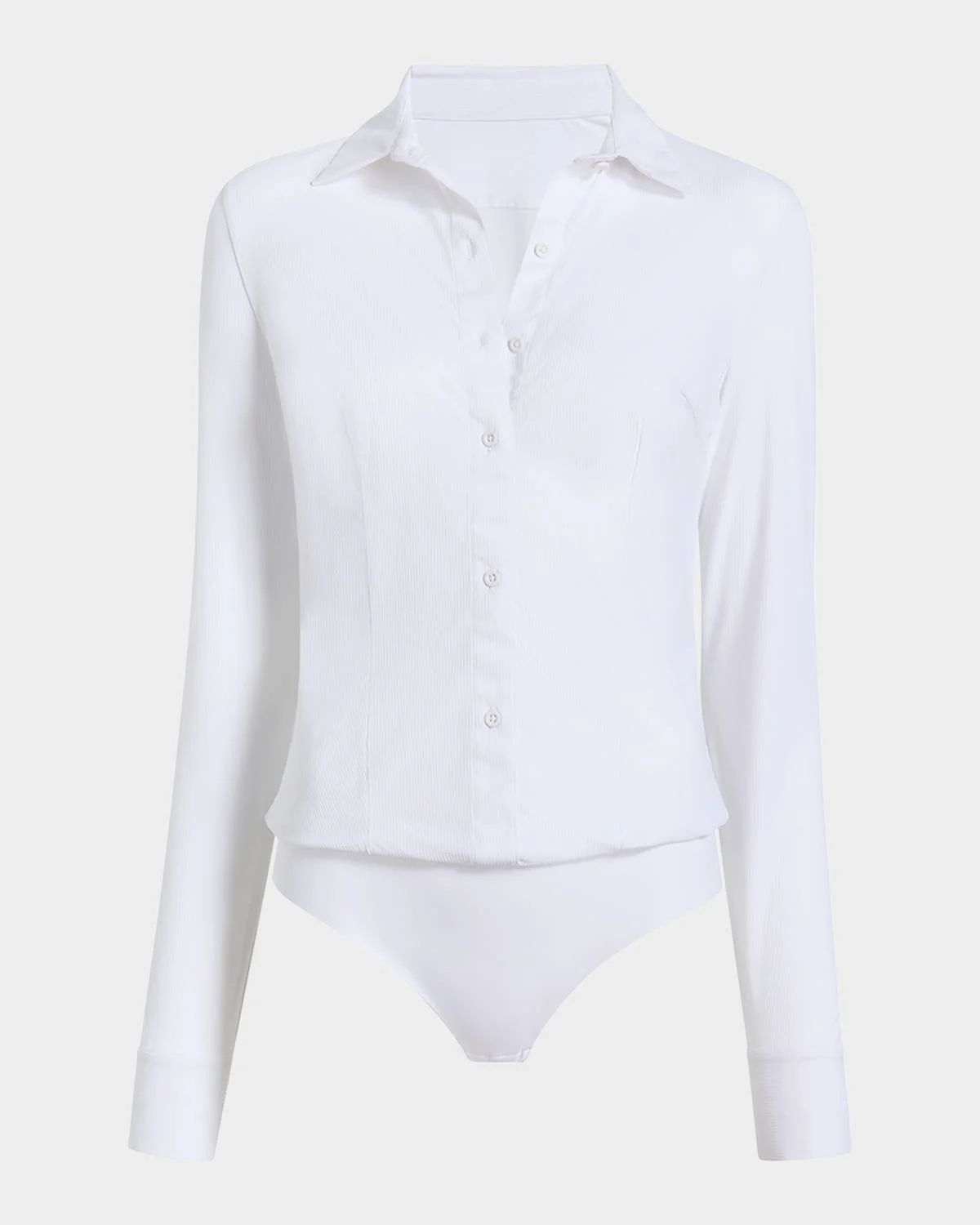 Classic Ribbed Button-Down Bodysuit - 1