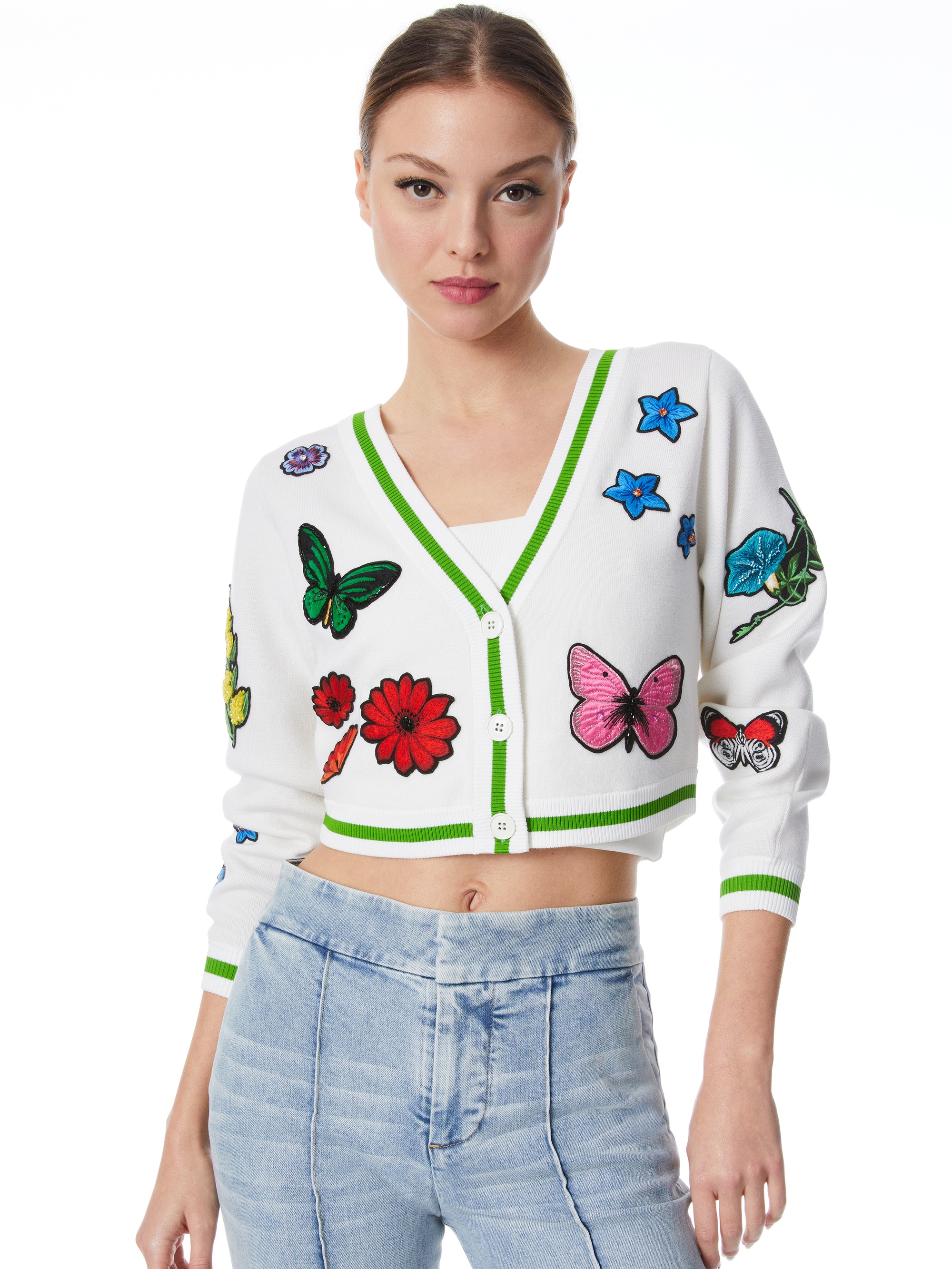 ARLEN CROPPED V-NECK CARDIGAN - 2