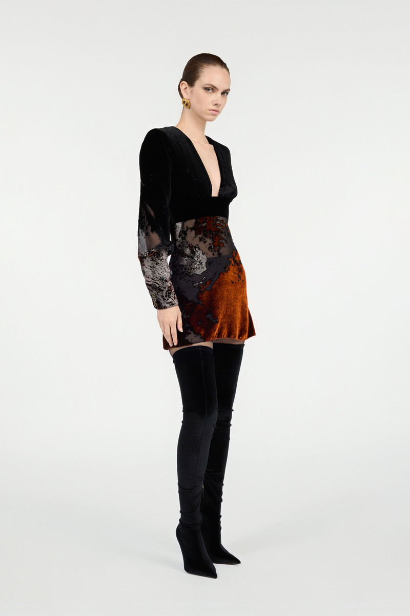 Black Mini Dress With Marine Print 3