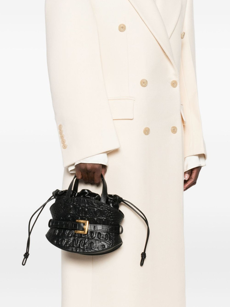 Balmain crocodile-effect shoulder bag outlook