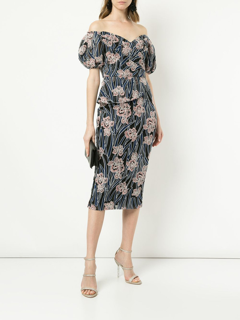 RACHEL GILBERT embroidered floral dress outlook