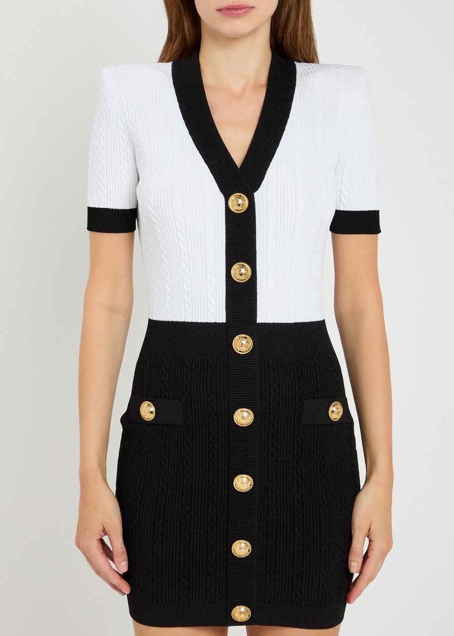 Balmain Colour-block Stretch-knit Mini Dress - 2